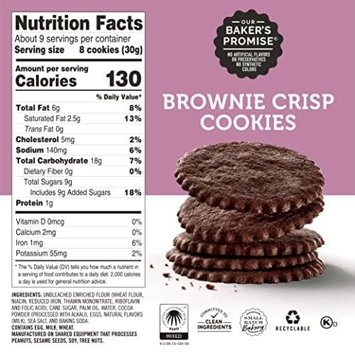 Image of Dewey's Bakery Brownie Crisp Moravian Cookie Thins, 3 Pack, 9 oz, Crispy