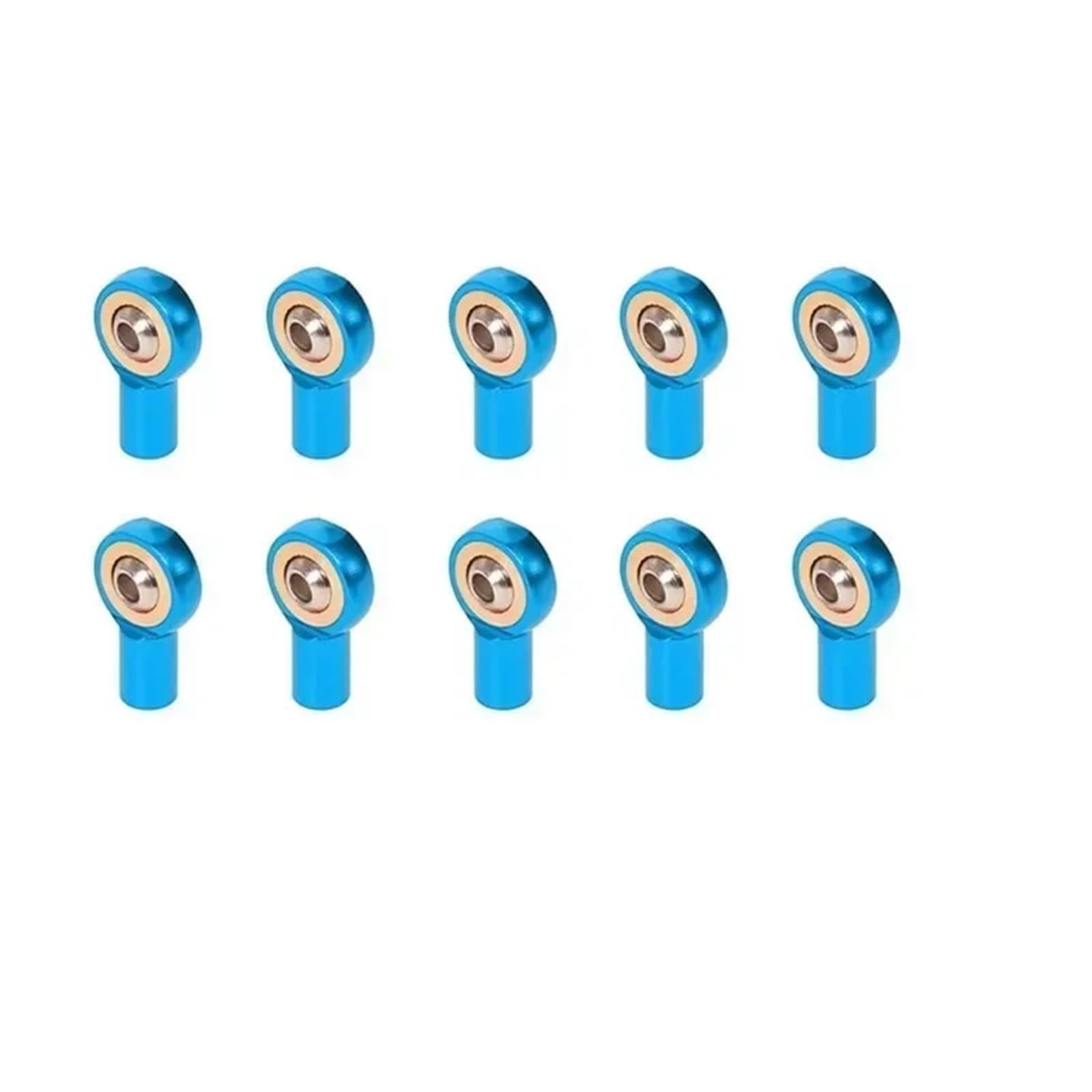 RC Repuestos 10 Uds Aleación Aluminio M2.5 Extremo Varilla Cabeza Bola Soporte Juntas Tornillo Mano Derecha Modelo RC Coche Barco Avión Camiones(Blue)