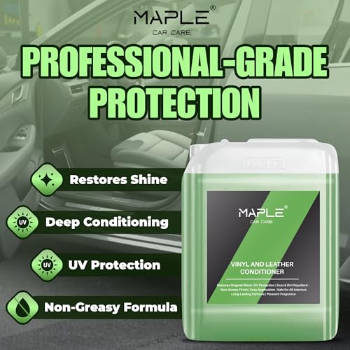 Image of Maple Car Care Vinyl & Leather Conditioner (5 Litre) | Car Interior Cleaner & Protectant for Leather Seats, Dashboard & Upholstery | UV Protection, Restores Shine & Non-Greasy Finish