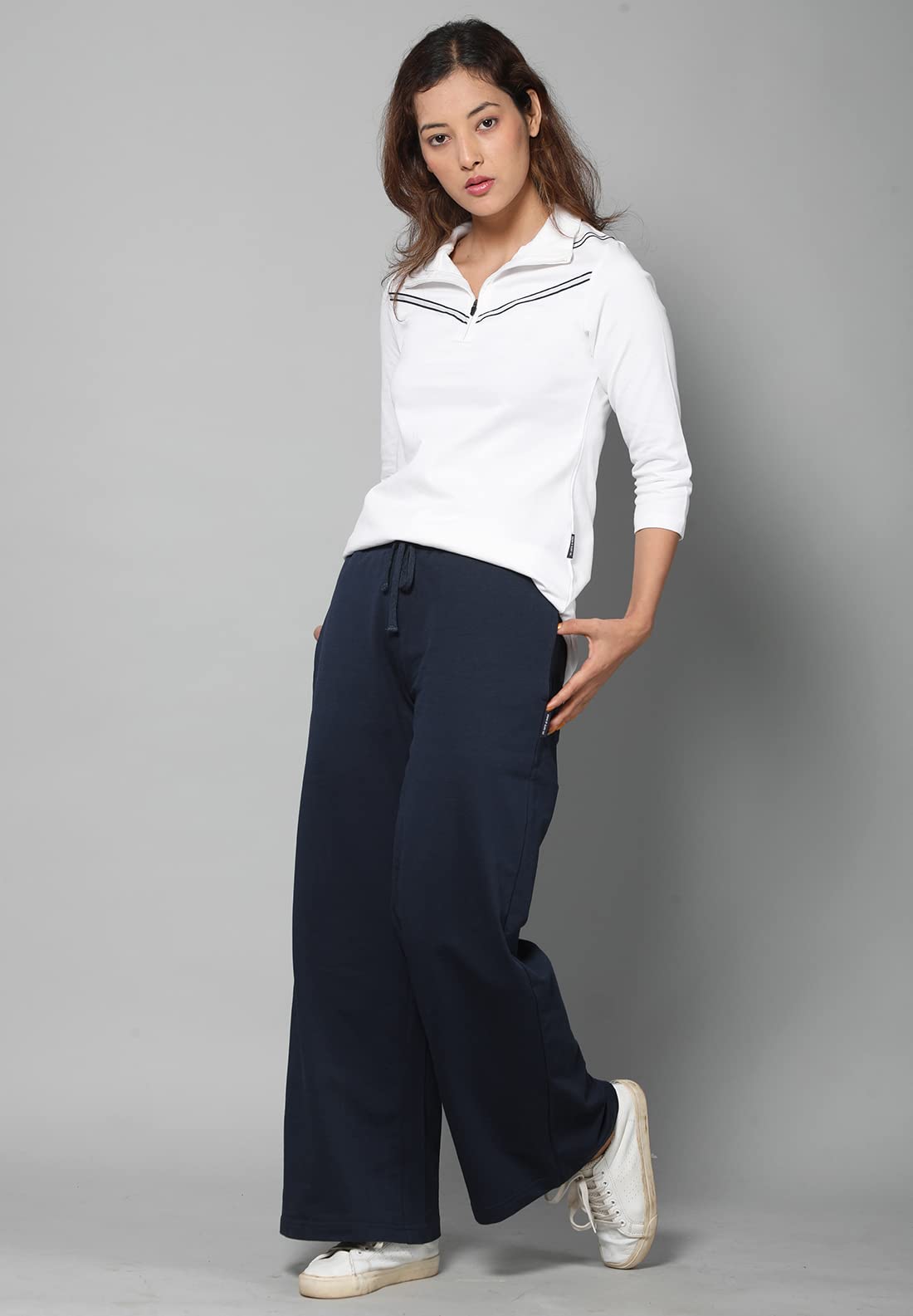 Dream of Glory Inc. Women's Cotton Collared Neck Sweatshirt (wDOGI-WFS-ZIP-WHITE_S_White Frost_S) - Image 5 thumbnail