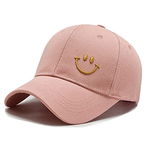 YAMEE Casquette de Baseball Femmes Hommes Coton avec Smiley brodée,Chapeau Femme été Unisexe réglable Casquettes de Sport Outdoor Chapeau de Soleil pour Les Voyages