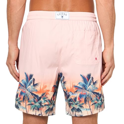 GUESS Men's Eco Swimtrunk Medium Tropical Landscape2