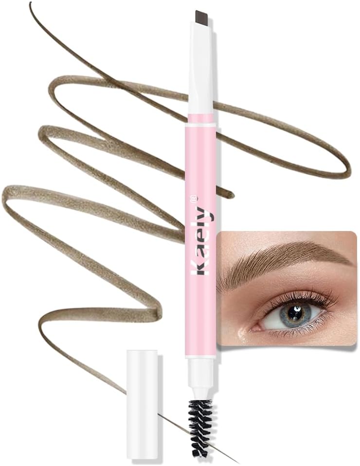 AMY'S DIARY Eyebrow Pencil Retractable Definer, brown Dual-Sided Brow Brush, Fine Tip, Shapes, Defines, Fills Brow Makeup Flapiz Para Cejasills (04#LIGHTE BROWN)