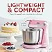 Dash Stand Mixer (Electric Mixer for Everyday Use): 6 Speed Stand Mixer with 3 Quart Stainless Steel Mixing Bowl, Dough Hooks & Mixer Beaters for Dressings, Frosting, Meringues & More - Pink