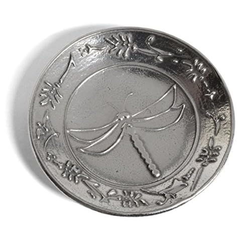 Crosby & Taylor Dragonfly 3-inch Pewter Teabag Holder Trinket Dish Cover