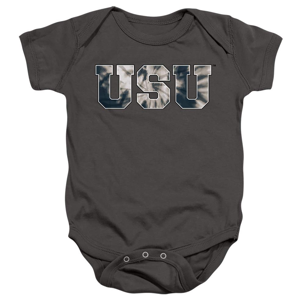 Utah State University Official Tie-Dye Unisex Infant Snap Suit for Baby,Charcoal, 18 Months