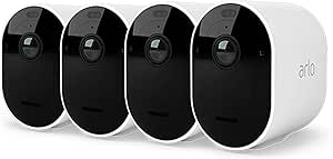 Arlo Pro4 Spotlight WLAN Outdoor Surveillance Camera, Wireless, Set of 4, 2K, Colour Night Vision, Motion Detector, 2-Way Audio, No Hub Required, with 90-Day Test Period for Arlo Secure Plan (May not be Available in All Countries), VMC4450P asin的图片