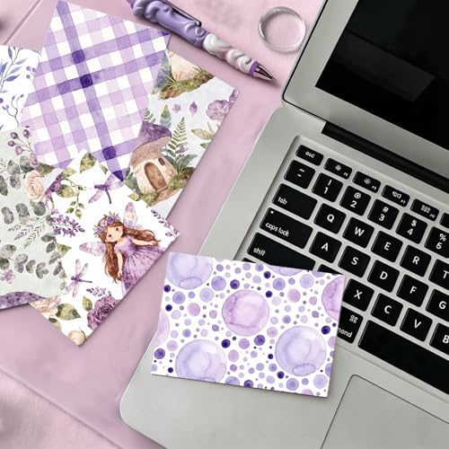 Papier scrapbooking double face sans gâchis 30x30 cm lot 24 feuilles violettes - 6