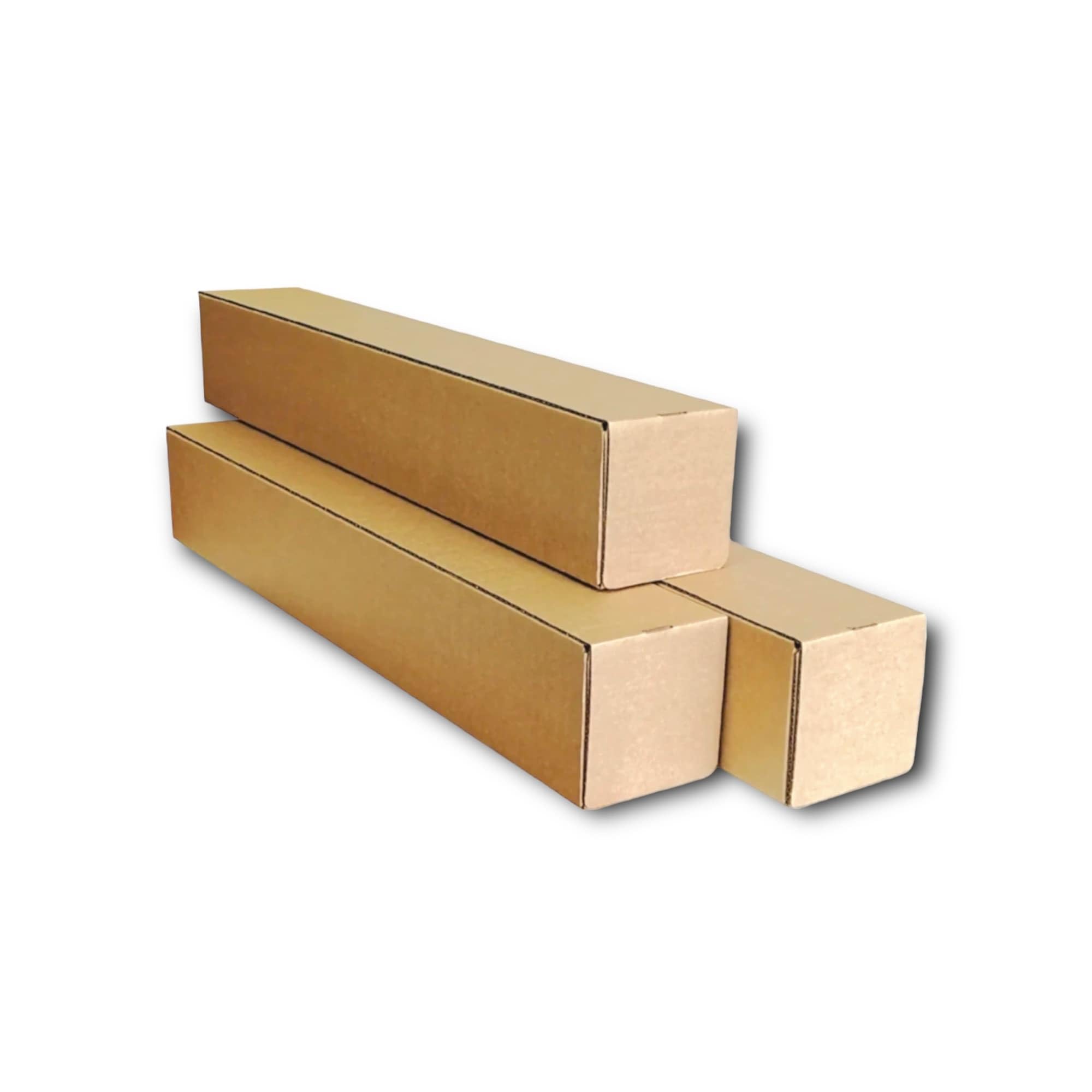 Versandhülsen Verpackungsrohr Faltkarton Versandkarton aus starker Wellpappe , Versandrolle , 870x105x105 mm , Versandrohr , Versandhülsen eckig, Versandrolle (60)