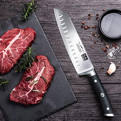 SHAN ZU Couteaux de Chef Santoku German Acier Inoxydable Couteaux de Cuisine - CLASSIC Series