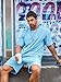 Babioboa Mens Co ords set Short Sets 2 Piece Outfits Fashion Summer Tracksuits Casual T Shirt and Short(Light Blue,L)