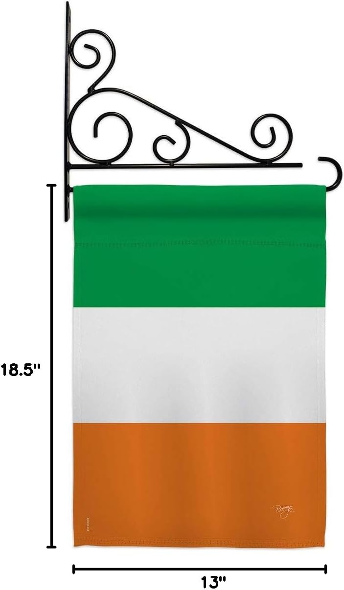 Ireland Country Garden Flag Set Wall Holder Regional Nationality Nation International World Particular Area Small Decorative Gift Yard House Banner Made In USA 13 X 18.5