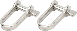 Keenso 2 Pcs Stainless Steel D Ring Shackles,12 Mm Screw Pin Anchor Shackle for Traction Steel Wire for Home Marine Boat Yacht Boat/Yacht Spare Parts Boat/Yacht Spare Parts