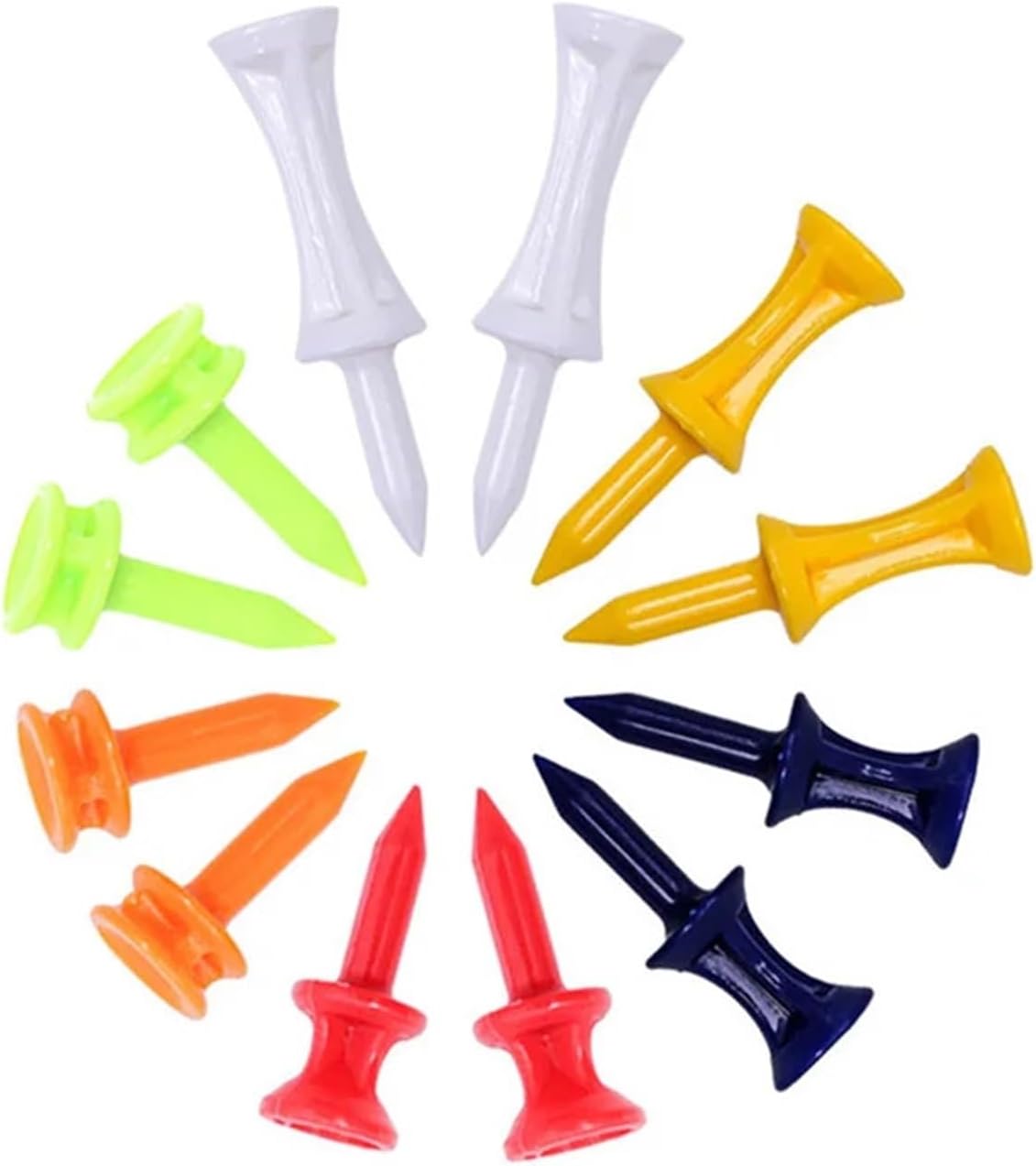 Golf Tees 100pcs Plastic Golf Tee Pack Step Down Tees Colorful for All Sized(25MM Orange)