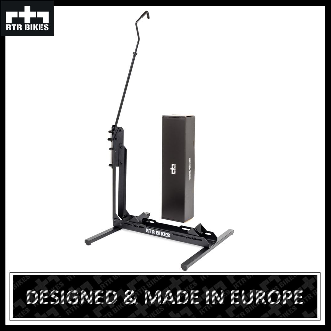 RTR BIKES Brutus Up Fahrradständer Vertikal & Horizontal – Platzsparender Bodenparker für E-Bikes bis 30kg – Freistehend, Passend für 24-29 Zoll & 3,5" Reifenbreite – Made in EU