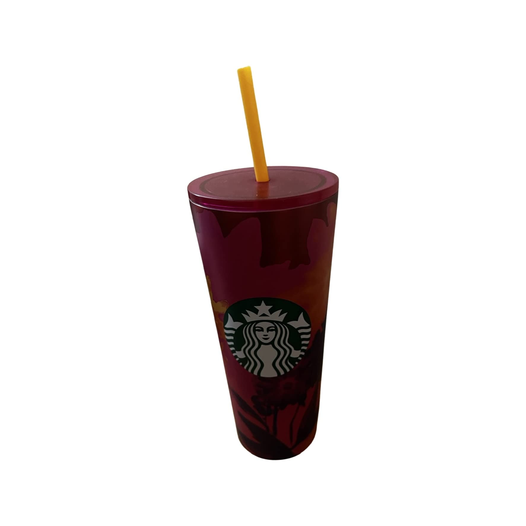 Amazon.com | Starbucks 2022 Summer Pink and Blue Floral Stainless Steel 24  oz Venti Tumbler with Pink Lid and Orange Straw: Tumblers & Water Glasses