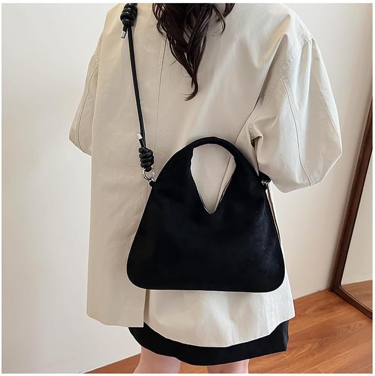 Suede Tote Bags for Women Small Shoulder Crossbody Bag Handbags Chic Purses Satchel for Travel Work - Image 4