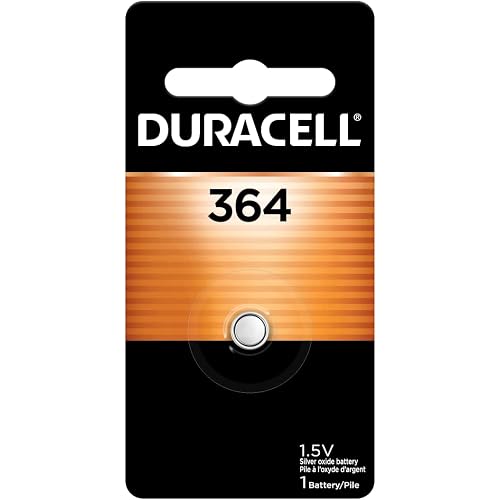 Duracell 364 Silver Oxide Button Battery, 1 Count Pack, 364 1.5 Volt Battery, Long-Lasting for Watches, Medical Devices, Calculators, and More