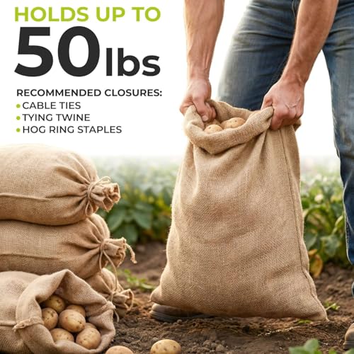 Burlap Storage Bag 48" x 60", Pack of 1 – Natural Jute Gunny Sack for Storage of Vegetables, Gardening & Farm Use, Breathable Heavy-Duty Burlap Bags by Keep N Store - Image 6