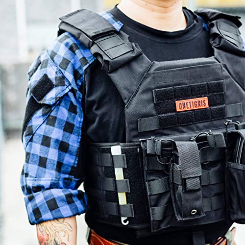 Onetigris Tactical Molle Single Pistol Mag Pouch Edc Organizer Pouch Emt Mini Scissor Tool Pouch (Black) #TOP6