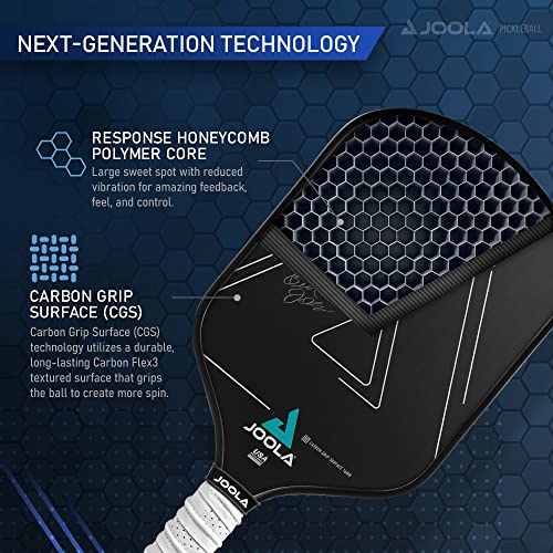 Joola Ben Johns Hyperion Cgs 16Mm Pickleball Paddle - Textured Carbon Grip Surface Technology For Spin & Control With Added Power - Polypropylene Honeycomb Core Pickleball Racket #TOP3