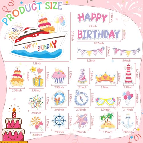 20 imanes decorativos para puertas de cumpleaños miniatura 2