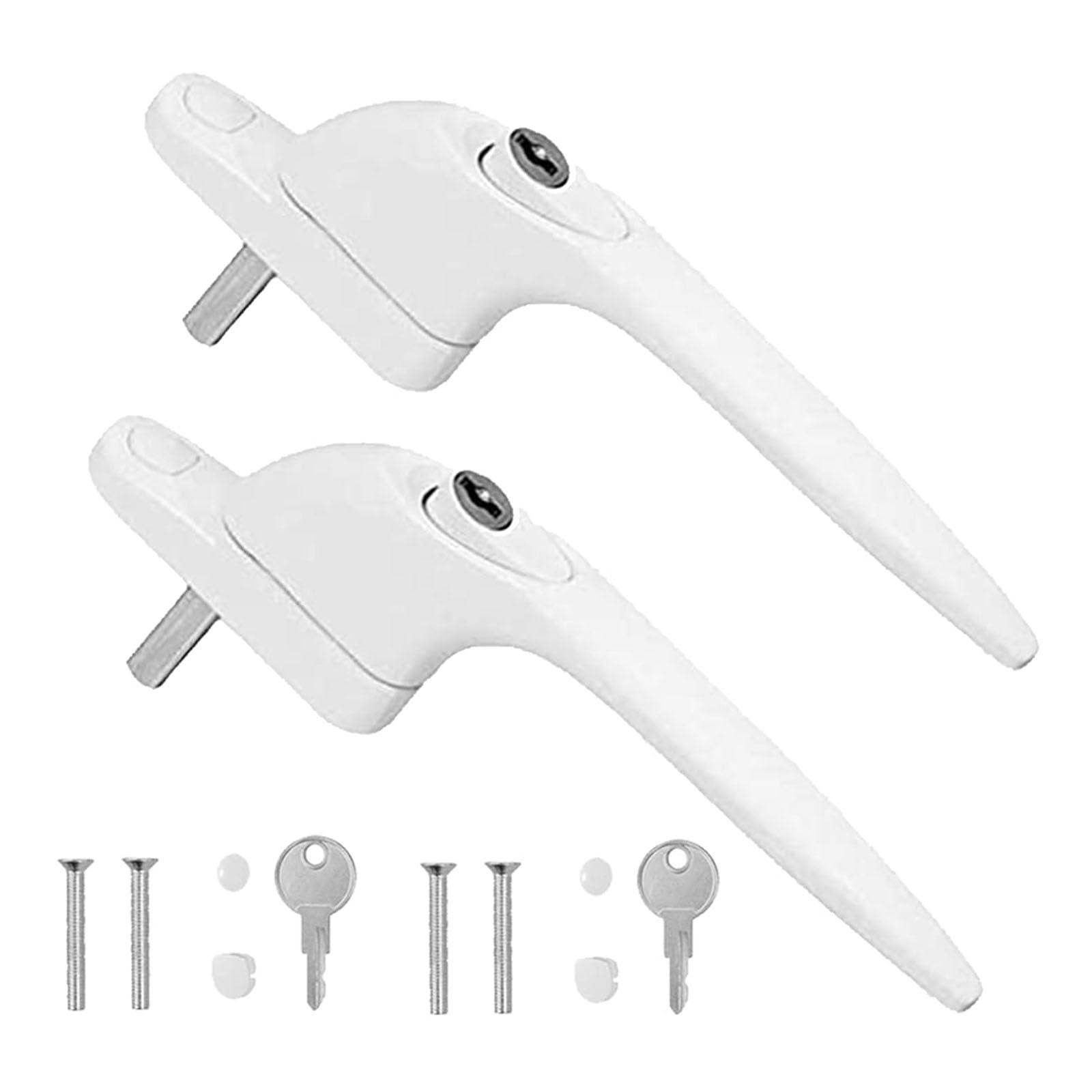 2Pcs Lockable Window Handles with Aluminum Alloy Window Handles AntiTheft Grip Lockable with & Screws AntiTheft Grip