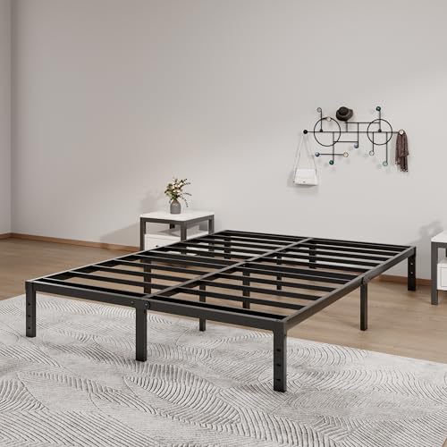 Image of LUMUNANCE Metal Bed Frame Queen Size - 12 Inch Heavy-Duty Queen Platform Bed Frame No Box Spring Needed, Easy Assembly, Noise-Free, Sturdy Mattress Foundation, Underbed Storage Space