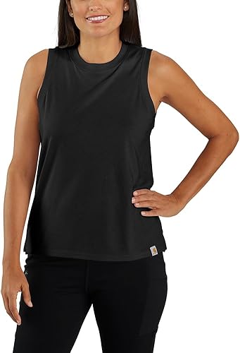 Carhartt Débardeur léger à coupe décontractée pour femme, noir, Taille XS