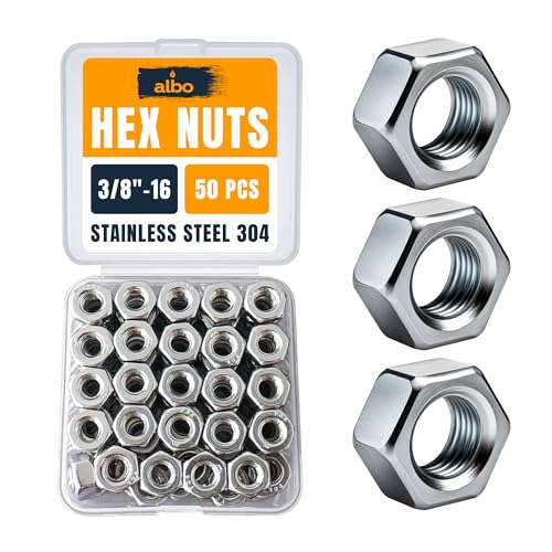 Écrous hexagonaux 3/8-16 en acier inoxydable 304 pour visserie et mécanique