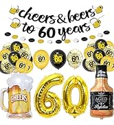 GoldRock Deko 60 Geburtstag Mann Frau,17 Stk Luftballon 60 Geburtstag Deko Set, 60 Geburtstag Man...