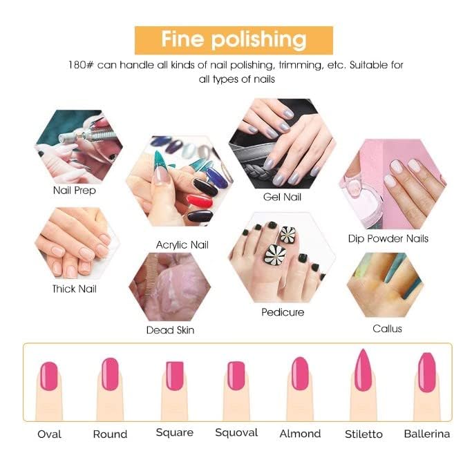 Bolt Bee Sanding Bands for Nail Drills with Mandrel Nail Drill Bits |100 Pieces Nail Sanding Bands For Manicure,Pedicure | Professional Remove Gel Acrylic Cuticle Nail File Bit Tools for Home,Salon 3