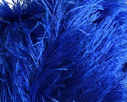 Image of Eyelash Fun Fur Yarn Premium 100% Polyester 164 Yds (150 Mt), 3.53 Oz (100 Gr) Colorful Crochet Yarn Dıy Hand Knitting. (Royal Blue, 1 Skein)