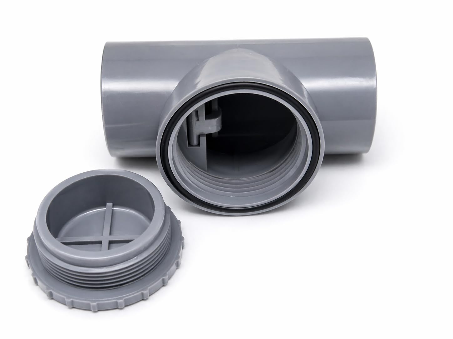 Clapet Anti-Retour Ø 40 Anti Refoulement PVC Femelle Femelle à Coller avec Bouchon de Visite pour Eaux Usées