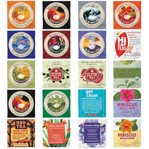 The Republic of Tea – Premium Assortment of Teas & Herbs, 40 Individually Wrapped Tea Bags