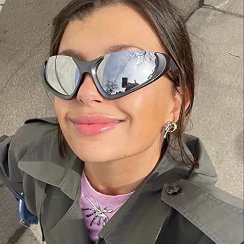 Cat Eye Half Frame Sunglasses for Men Outdoor Sports Cycling Sunglasses Women Colorful Vintage Eyewear3