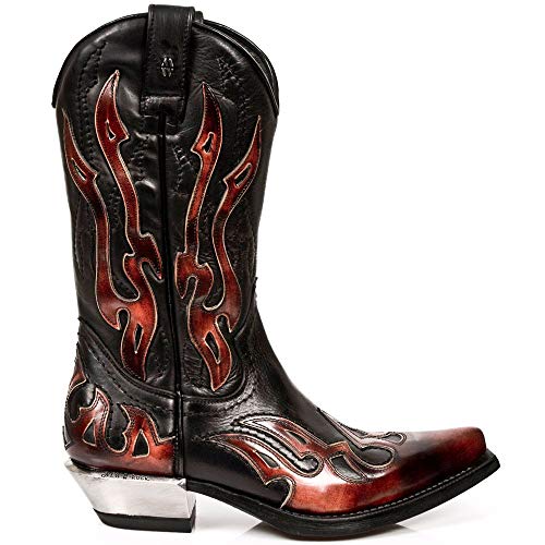 New Rock Red and Black Flame Boots 7921 S22