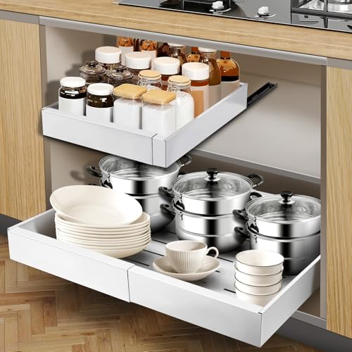 ICARE Cassetto Estraibile Cucina, Larghezza Regolabile 32-52 cm, Cassetti Estraibili
