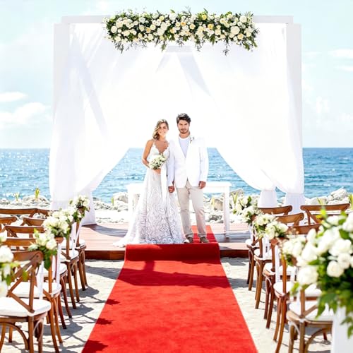 DASIAUTOEM Roter Teppich Läufer 1 x 5 m, Rutschfester Red Carpet mit 10 Meter Klebeband VIP Event Rot Teppich, Hochzeitsteppich, Messeteppich, für Dekoration, Karneval, Mottoparty, VIP, Party Flur