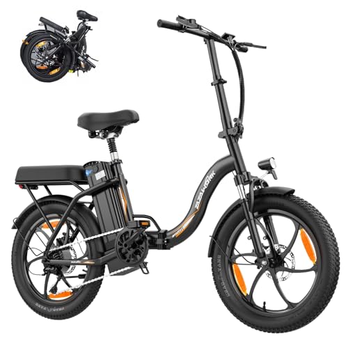 CHEEVALRY ZAZAWORK C16 E Bike Klapprad 20 Zoll für Herren Damen, 250W Pedelec, 48V 16Ah Akku bis 100 km, Fatbike Elektrofahrrad für Pendeln und Reisen, 7-Gang, Federgabel, Scheibenbremsen