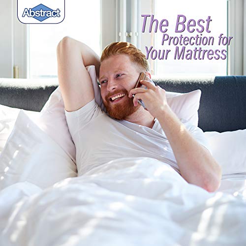 Abstract Vinyl Mattress Protector Zipper Closure Style - Best To Protect Your Bed From Spills, Accidents And Damage - 100% Waterproof Plastic - White - Cot And Narrow Mattress Size (33" X 75") #TOP4