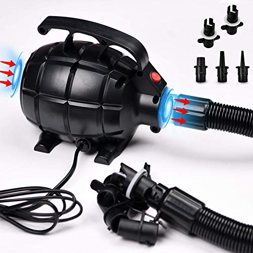 Elektrische Luftpumpe - inkl. 3 Luftdüse, 600 W, EU Stecker - Elektropumpe, Pumpe für Luftmatratze, aufblasbare Matratze, Pool, Bett, Boot, Air Track,