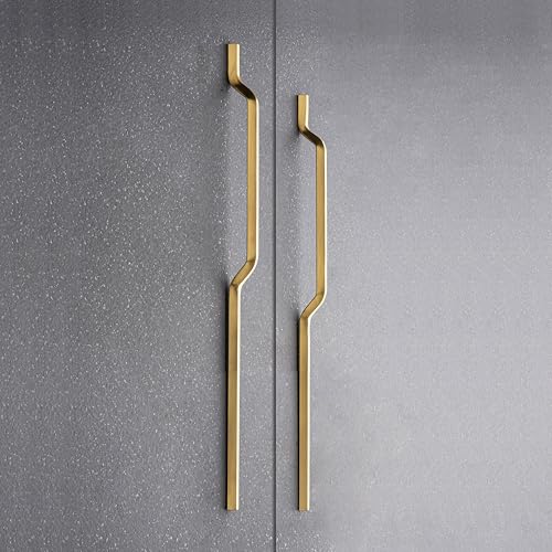 Image of 18 Inches Brushed Gold Finish Long Stainless Steel Cabinet Wardrobe Door Handles, Pull Handles for Wardrobe and Kitchen, Long Drawer Handles Stainless Steel for Furniture (Pack of 2)
