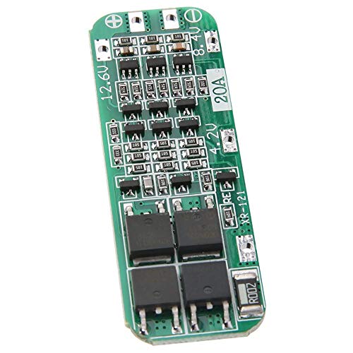 Oumefar 3S 12.6V 20A 252W Automatic Recovery BMS Board for 3.7V/3.6V LiPo Battery with Green Type A Plug and LiPo Battery Connector