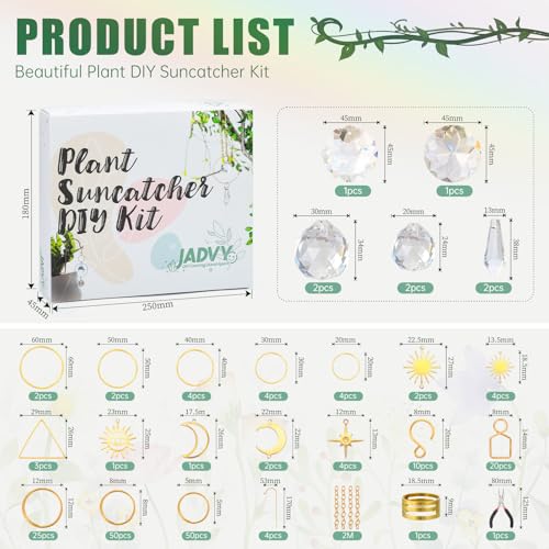Jadvy PSCK001 203 Pcs Diy Plant Suncatcher Kit Crystal Garden Suncatchers Hanging Prism Suncatcher thumb #1