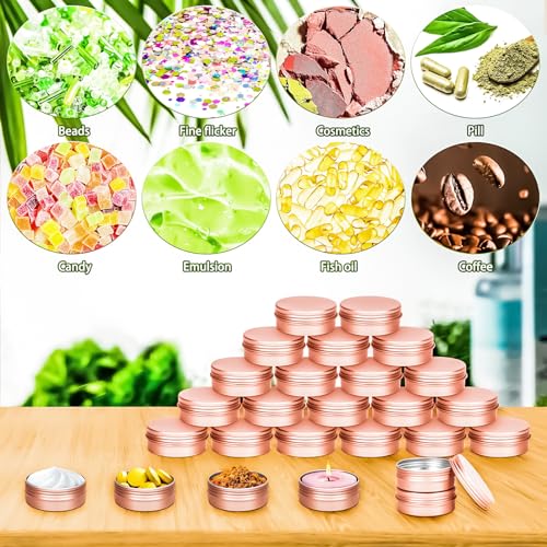 MotBach 24 Pack 0.5oz Tin Jars, 15ml Metal Tin cans, 1/2 Ounce Aluminum tin can jar Containers with Lid for Lotion Bars, Spices, Salve, Beard Balm, Balms, Toiletries, Creams, Samples, Makeup Cosmetic3