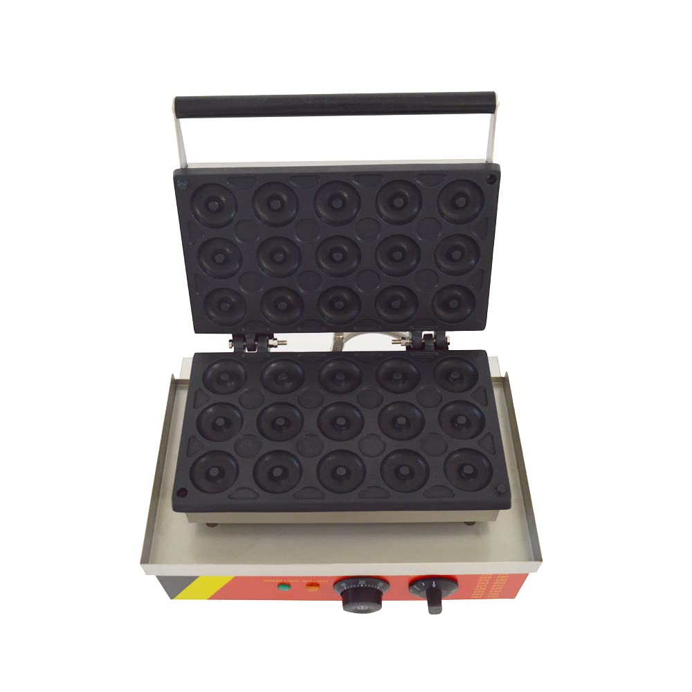 WYDDDARY 15pcs Electric Donut Baking Machine 1750W Waffle Crispy Snack Machine Commercial Baking Machine 110V