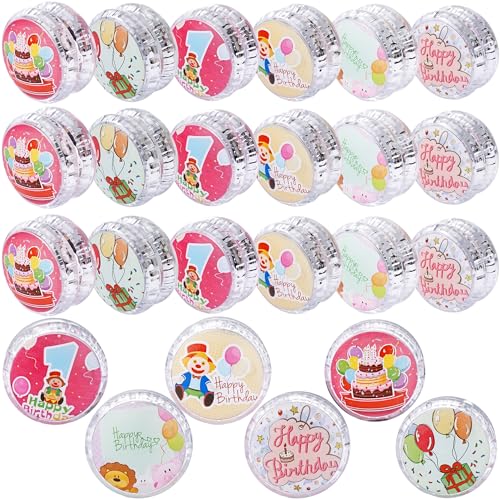 24 Pcs Birthday Party Favors Light up Yo Yo Ball Bulk LED Responsive Ball Auto Return Bearing Balls Yoyo for Beginner Birthday Classroom Bag Fillers...