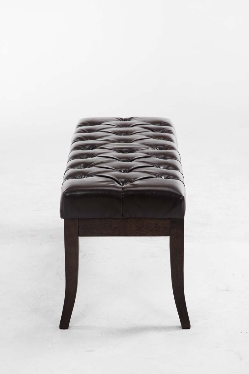 CLP Panca Chesterfield Ramses In Similpelle I Panchina Ingresso Imbottita Capitonné I Panchina Fondo Letto Telaio Legno Scuro, Colore:nero, Dimensione:100 cm