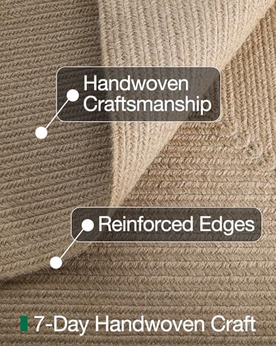Image of Rounds Jute Carpet - Handwoven Natural Fiber Rug for Living Room, Bedroom, Entryway | Boho Chic Eco-Friendly Area Rug | Rustic Designer Floor Mat:-(Jute Tikki, 6x6 feet